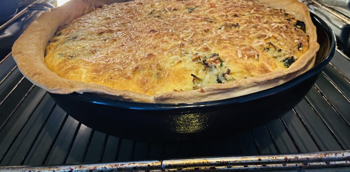 Quiche met snijbiet en zalm